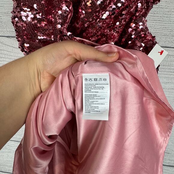 Bardot Junior Girl's Pink Azalea Sequin Halter Neck Party Dress Size 12 - Picture 6 of 12